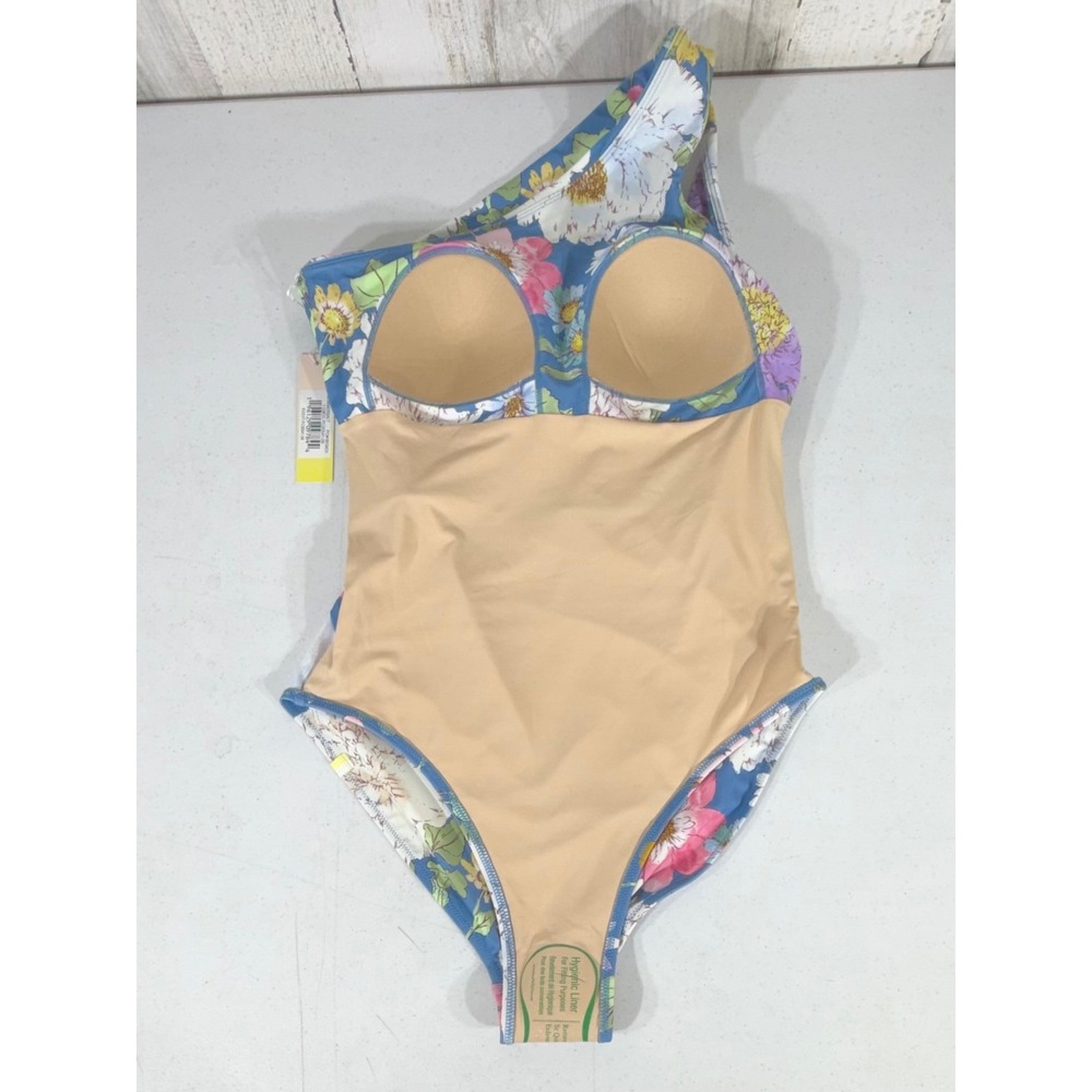 summersalt Blue Floral One-Shoulder One-Piece Swimsuit - Picture 6 of 6